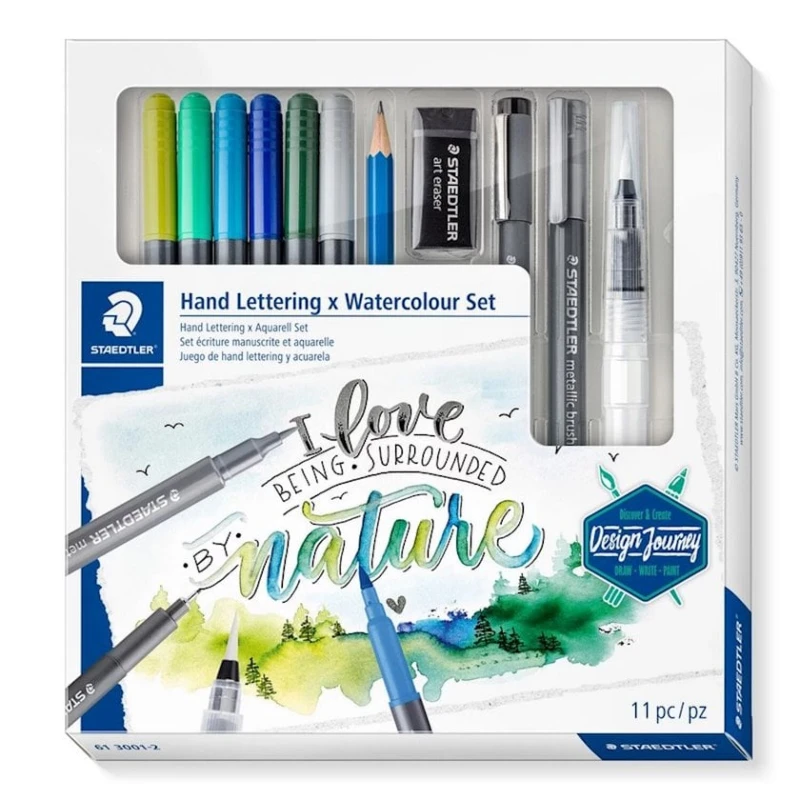 Rəsm çəkmə üçün dəst Staedtler Hand Lettering & Watercolour Set, 11 əd