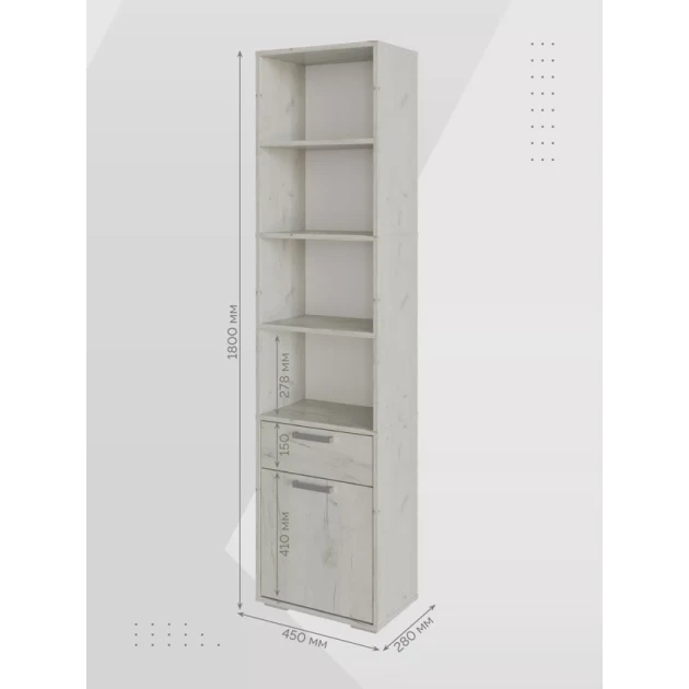 Стеллаж 3563_M3Au24PenalWC, 45х28х180 см Стеллаж 3563_M3Au24PenalWC, 45х28х180 см