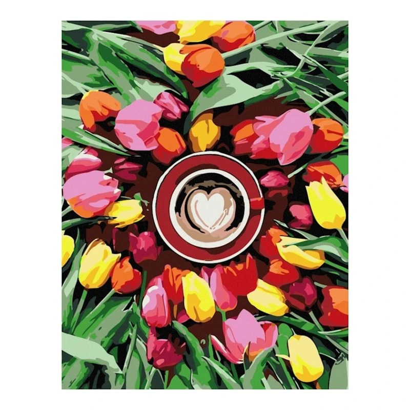 Набор-стандарт картина по номерам Rosa Start Утренние тюльпаны, 35х45 см Набор-стандарт картина по номерам Rosa Start Утренние тюльпаны, 35х45 см