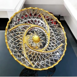 Менажница Gallery Home GH-000195, стекло, прозрачная/золотистая, 29 см