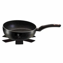 Сковородка Berlinger Haus Black Rose Collection BH-1855F, 26 см, алюминий, трехслойное антипригарное мраморное покрытие, черная