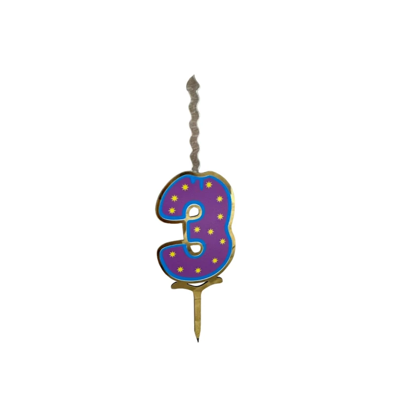 Свеча-цифра для торта Party Shop U014143-3, цифра 3, ПВХ, 15x4.5 см, фиолетовая Свеча-цифра для торта Party Shop U014143-3, цифра 3, ПВХ, 15x4.5 см, фиолетовая