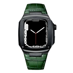 Ремешок и чехол Greatcase SW632 для Apple Watch 45mm Black/Green