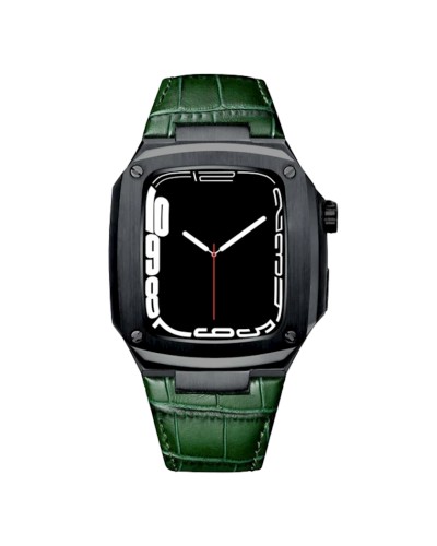 Qayış və çexol Greatcase SW632 Apple Watch 45mm üçün Black/Green