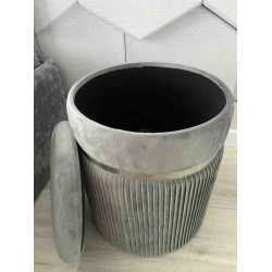 Пуфик 55, ткань, серый, 40x35x35 см