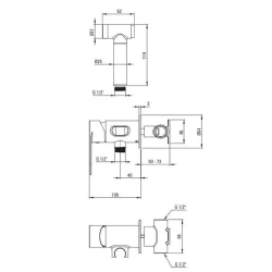 Смеситель для биде Deante Alpinia BGA N34M, скрытого монтажа, латунь, черный