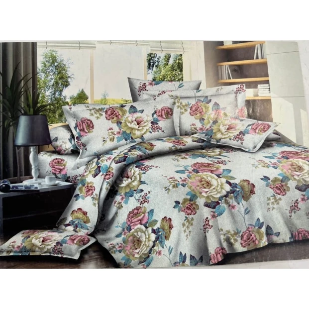 Комплект постельного белья MiraNova SF-503, двуспальный, разноцветный, пододеяльник 200x220 см, простыня 200x220 см, наволочки 50x70 см/2 шт