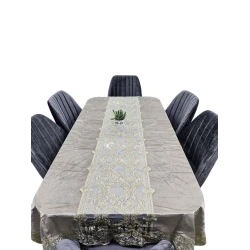 Скатерть SHA-2968, 160х220 см, велюр, серая Скатерть SHA-2968, 160х220 см, велюр, серая