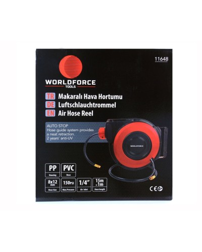 Hava şlanqı üçün makara Worldforce 11648, 15+1 m