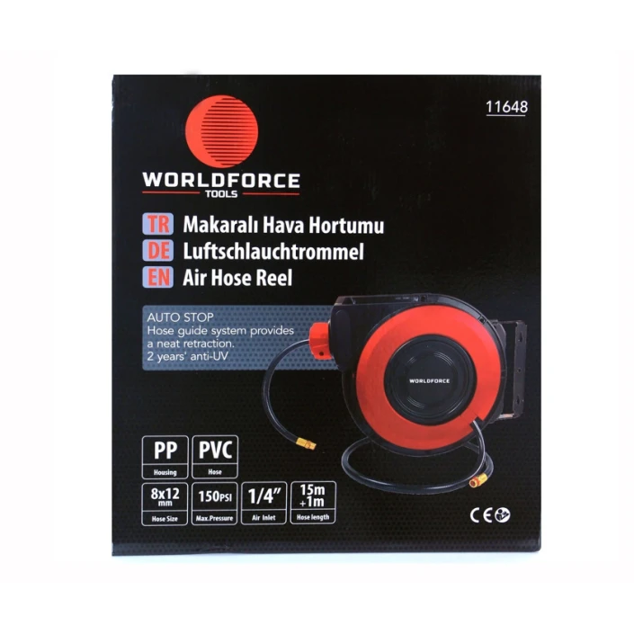 Катушка для воздушного шланга Worldforce 11648, 15+1 м