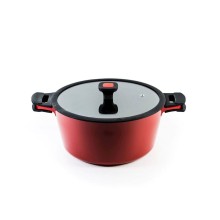 Qazan Hom-me 101154, 28 sm, 6 l, alüminium, qara/qırmızı