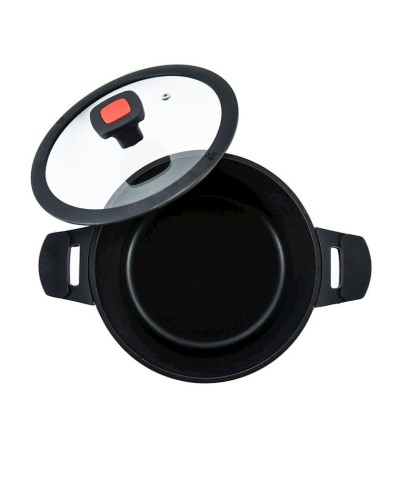 Qazan Hom-me 101154, 28 sm, 6 l, alüminium, qara/qırmızı