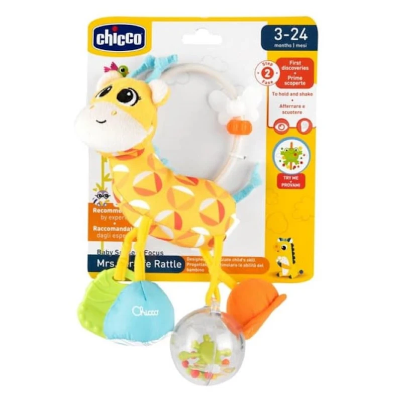 Игрушка-подвеска Chicco Mrs. Giraffe Rattle, 3-24 месяцев, разноцветный Игрушка-подвеска Chicco Mrs. Giraffe Rattle, 3-24 месяцев, разноцветный