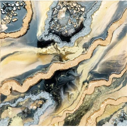 Rəsm Art by Ulviya Kakhramanova Qara qızıl, epoksid qatran/teksturlu pasta, 50x50 sm