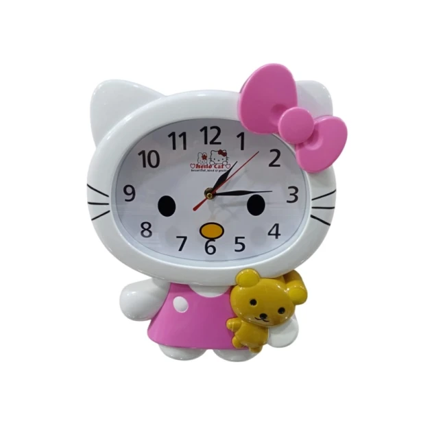 Uşaq divar saatı SS-047, ağ/çəhrayı