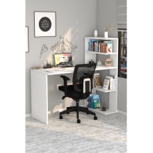 Kompüter masası Art Mebel 107, ağ, 120x120x50 sm