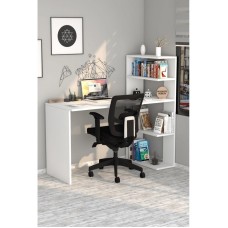 Kompüter masası Art Mebel 107, ağ, 120x120x50 sm