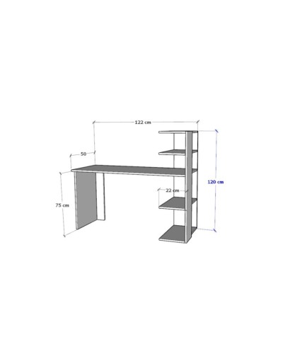 Kompüter masası Art Mebel 107, ağ, 120x120x50 sm