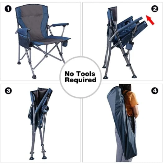 Складной кемпинговый стул Oxford 600D, черный Складной кемпинговый стул Oxford 600D, черный