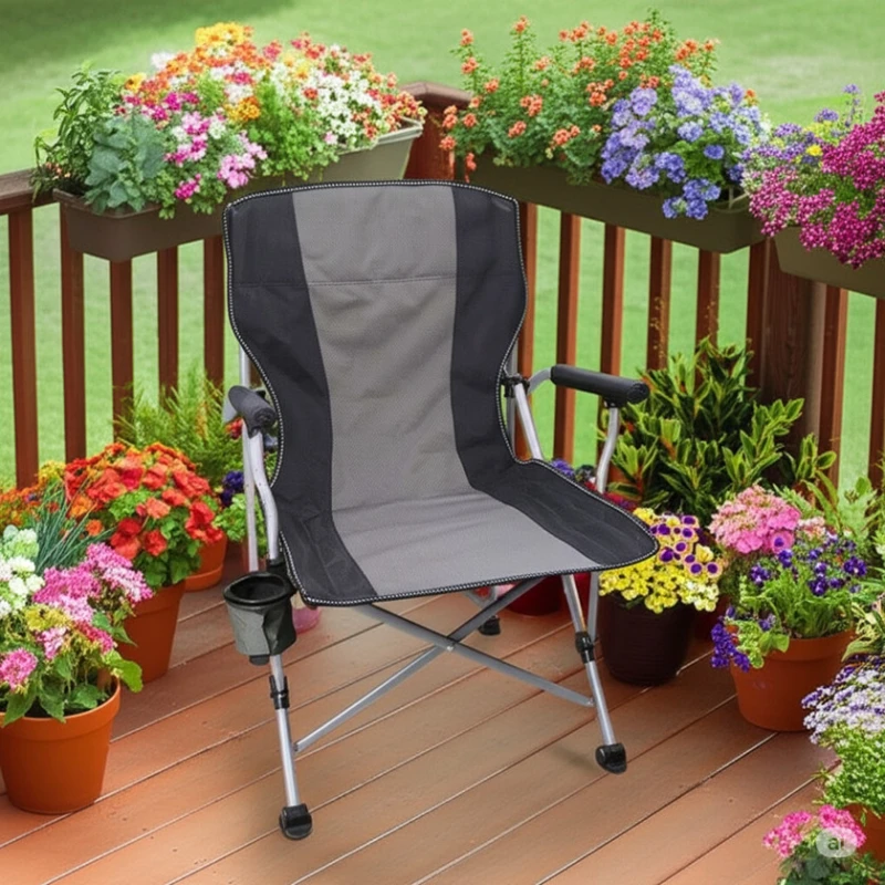 Складной кемпинговый стул Oxford 600D, черный Складной кемпинговый стул Oxford 600D, черный