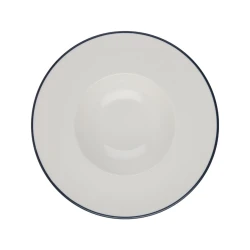 Тарелка глубокая ID-Fine Modest Navy Miro, фарфор, белая/синяя, 460 мл, 29 см