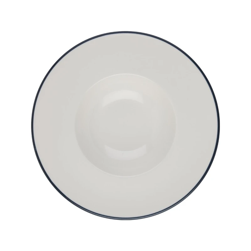 Тарелка глубокая ID-Fine Modest Navy Miro, фарфор, белая/синяя, 460 мл, 29 см Тарелка глубокая ID-Fine Modest Navy Miro, фарфор, белая/синяя, 460 мл, 29 см