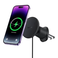 Автомобильный держатель Baseus CW01 Magnetic Wireless Charging Car Mount Air Vent Version 15W Cluster Black