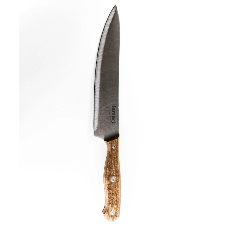 Кухонный нож Lamart 101185, нержавеющая сталь, 30.5 см, серебристый/коричневый Кухонный нож Lamart 101185, нержавеющая сталь, 30.5 см, серебристый/коричневый