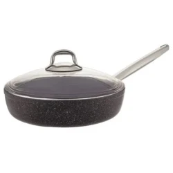 Сковородка Burner Elis Black Stone, гранит, черная, 20x4.5 см