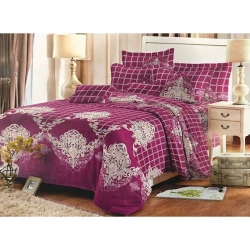 Yataq dəsti Luxe Cotton 405, yorğan üzü 200x220 sm, mələfə 200x220 sm, yastıq üzü 50х70 sm 2 əd, ikinəfərlik, tünd qırmızı