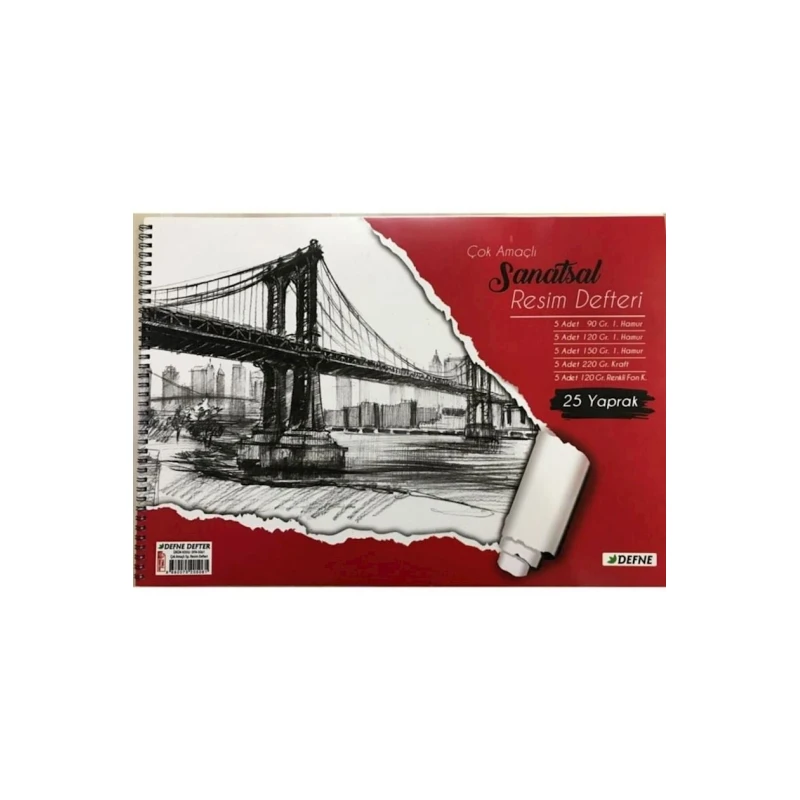 Альбом для рисования Defne DFN-5061, 25 листов, 34x48 см Альбом для рисования Defne DFN-5061, 25 листов, 34x48 см
