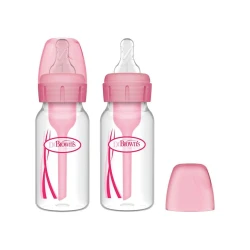 Набор бутылочек для кормления Dr.Brown's, 120 мл, прозрачный/розовый Набор бутылочек для кормления Dr.Brown's, 120 мл, прозрачный/розовый