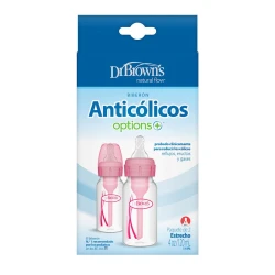 Набор бутылочек для кормления Dr.Brown's, 120 мл, прозрачный/розовый Набор бутылочек для кормления Dr.Brown's, 120 мл, прозрачный/розовый