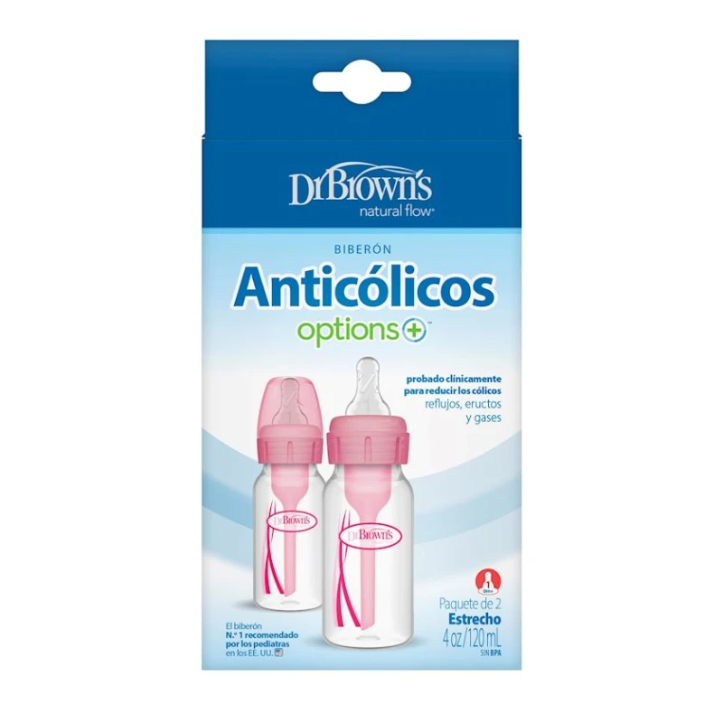 Qidalanma qabları dəsti Dr.Brown's, 120 ml, şəffaf/çəhrayı