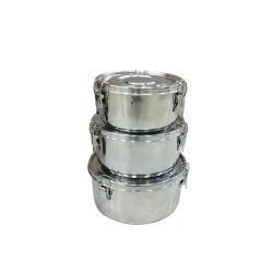 Набор контейнеров YK3, 12х14х16 см, металл, 3 шт, серебристый