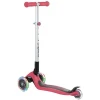 Складной скутер Globber Primo Foldable Lights, красный/черный