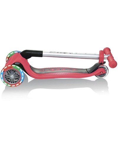 Yığılan skuter Globber Primo Foldable Lights, qırmızı/qara