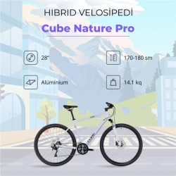 Велосипед Cube Nature Pro 645150, белый/серый, M