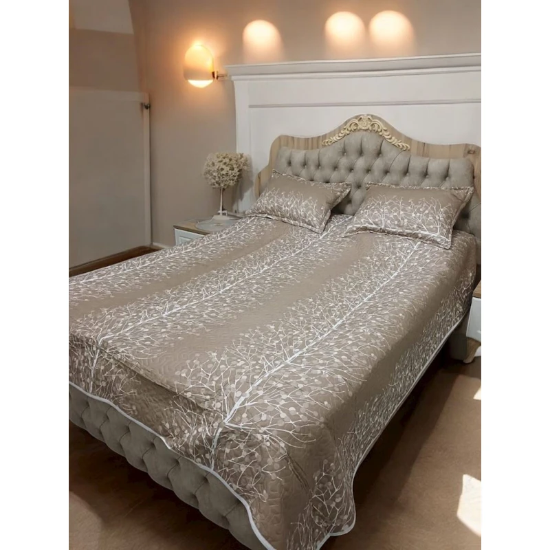 Örtük və yastıq üzü dəsti MiraNova 177, ikinəfərlik, örtük 220x240 sm, yastıq üzü 50x70 sm 2 əd, qəhvəyi