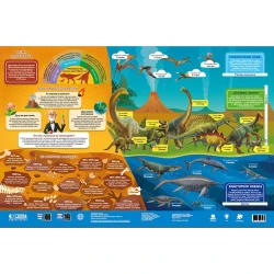 Карта Мира Геодом Динозавры Юрский период, 58х38 см, настольный, двухсторонний Карта Мира Геодом Динозавры Юрский период, 58х38 см, настольный, двухсторонний