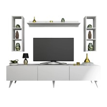 TV üçün tumba Ev Plus 12115848, LDSP, ağ, 180x35x44 sm