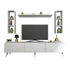 TV üçün tumba Ev Plus 12115848, LDSP, ağ, 180x35x44 sm