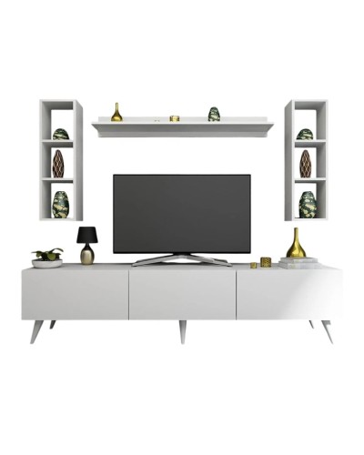 TV üçün tumba Ev Plus 12115848, LDSP, ağ, 180x35x44 sm