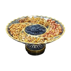 Çərəz qabı nh_12ce, şüşə, şəffaf/qızılı, 29 sm