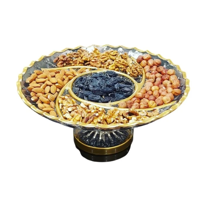 Çərəz qabı nh_12ce, şüşə, şəffaf/qızılı, 29 sm