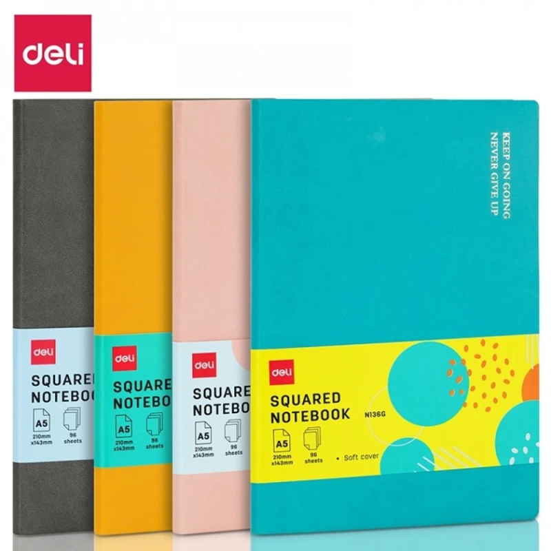 Блокнот Deli N136G, А5, 96 листов, оранжевый