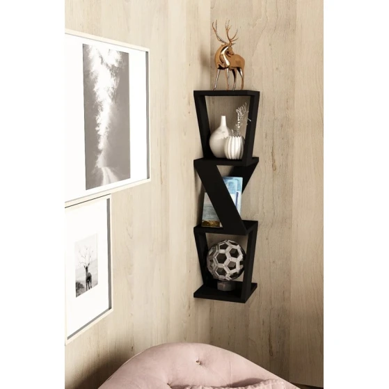 Полка настенная Art Mebel 64, ламинат, 85х22х22 см, черная Полка настенная Art Mebel 64, ламинат, 85х22х22 см, черная