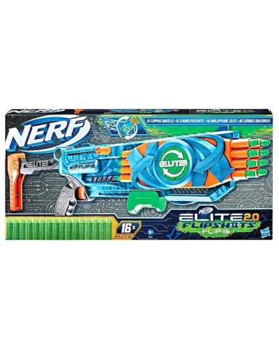 Blaster Nerf Elite Flip 16 - 2.0 F2551, mavi