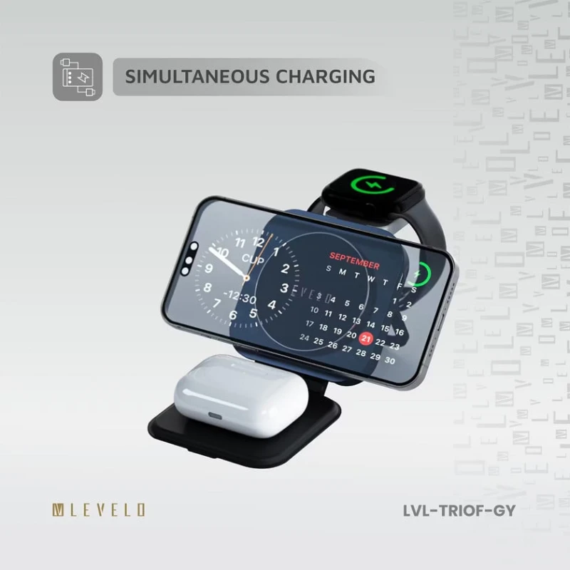 Беспроводное зарядное устройство Levelo TRIOFlow Wireless Charger 3in1 Беспроводное зарядное устройство Levelo TRIOFlow Wireless Charger 3in1