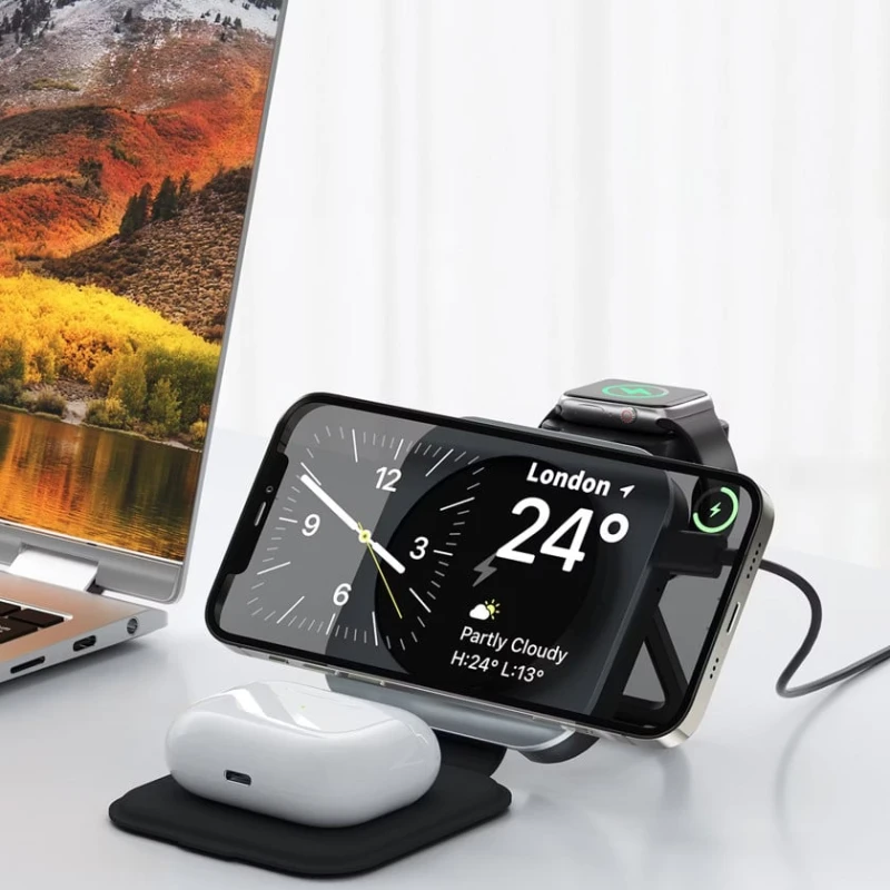 Беспроводное зарядное устройство Levelo TRIOFlow Wireless Charger 3in1 Беспроводное зарядное устройство Levelo TRIOFlow Wireless Charger 3in1